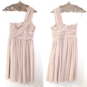 ASOS • Blush Chiffon One Shoulder Ruched Dress (2)